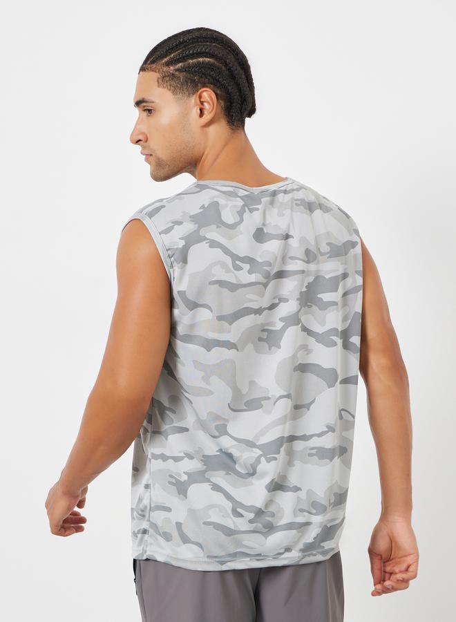ستايلي اكتيف بلوزة تانك بلا أكمام طبعة تمويه - Image 5