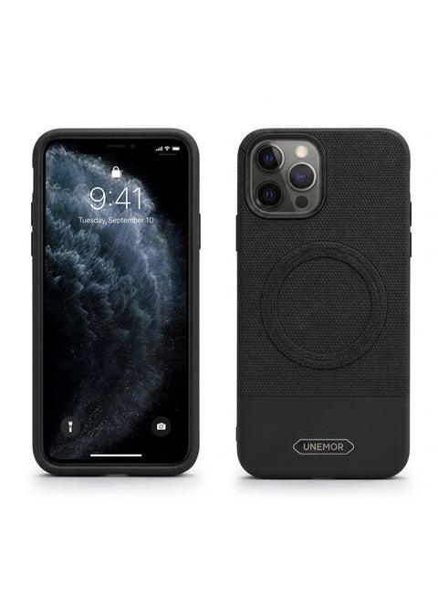 جراب فاخر من الجلد الصناعي لهاتف iPhone 11 pro max بتصميم كلاسيكي، مقاوم للصدمات (أسود)