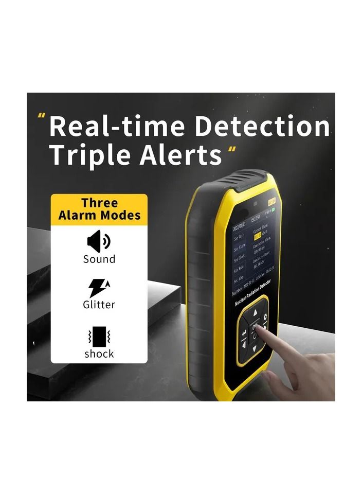 1-Piece Multifunctional Nuclear Radiation Detector,Electromagnetic Radiation Detection Device,X Rays Real Time Monitoring Machine LCD Display with Sound Light Vibrating Alarm Function  - Image 4
