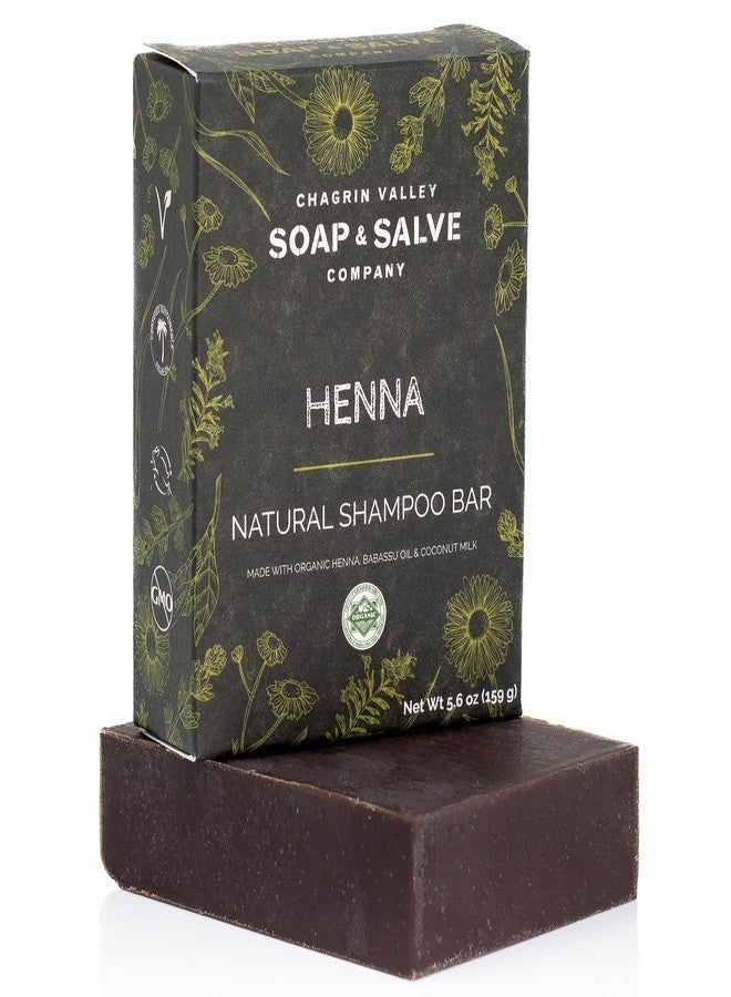 Chagrin Valley Soap & Salve Organic Henna Shampoo Bar for All Hair Types, Volumizing & Hydrating with Coconut Milk & Babassu Oil, Sulfate-Free, Travel Size 5.6 oz, Natural Bar Soap for Hair Shine - Image 1