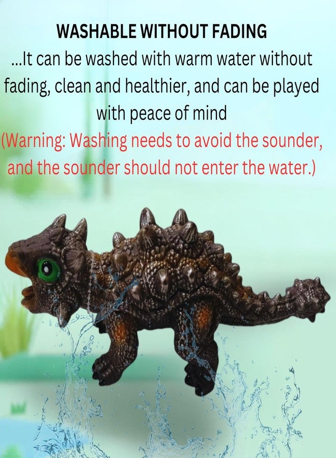 Mallexo Cartoon Rubber Dinosaur Toys for Kids with Roar Sound Big Size Soft Jurassic Dinosaurs Birthday Gifts for Boys and Girls, Dragon Dino T-rex Action Figures Dino Animals Toy 1PC (Roar 2) - Image 4