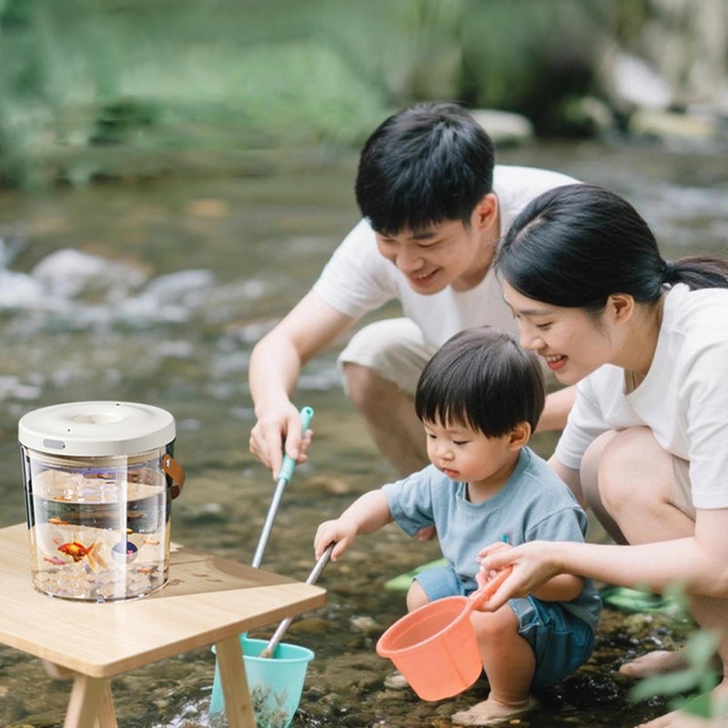 White Mini Fish Bowl Rechargeable Aquarium Quiet Circulation Tank For Kids Bait Storage - Image 5