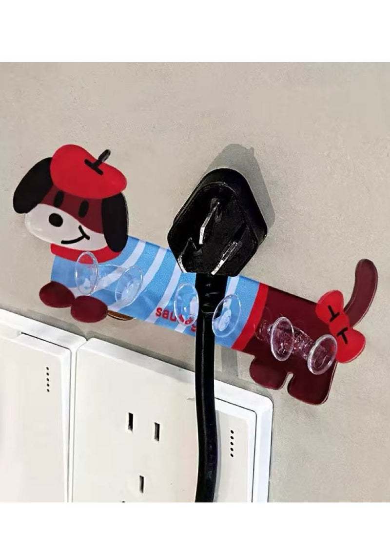 This home-use hook is designed for electrical appliances. You can place the plugs of the appliances on it, which makes storage and usage very convenient. This hook is in the shape of a cute puppy, making it both adorable and unique. - Image 3