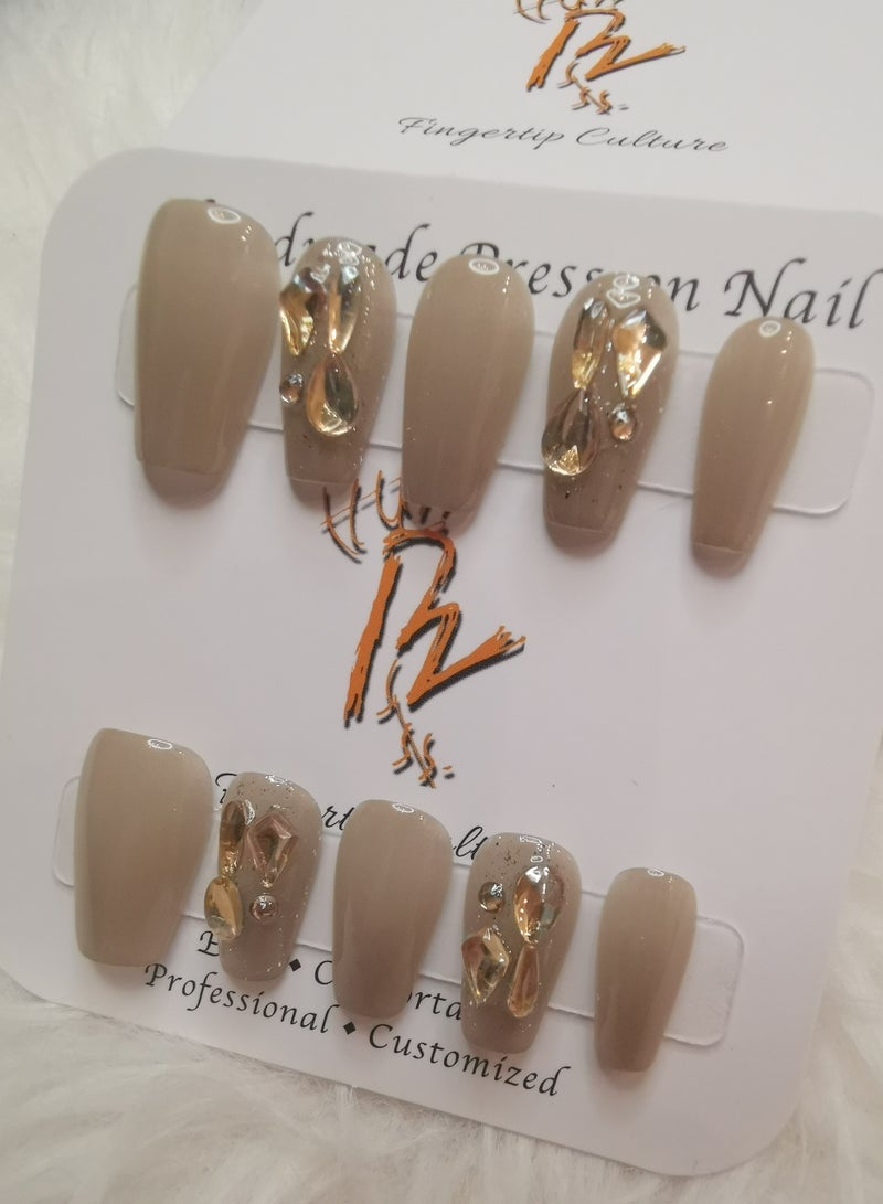 بينزو بيوتي بينزو جمال الأظافر اليدوية ، 10 قطعة ، مسمار الفن ، الاكريليك الأظافر ، الأظافر وهمية ، مجموعة فاخرة ، ديلوكس مسمار الفن ، اكسسوارات جديدة ، عرس الأظافر ، الأظافر الطرف . - Image 3