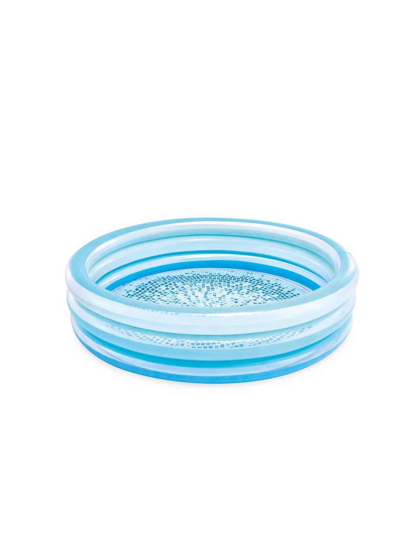 Intex Blue Bliss Splash Kiddie Pool – Inflatable Pool with Mosaic Tile Print Floor for Kids - Image 1