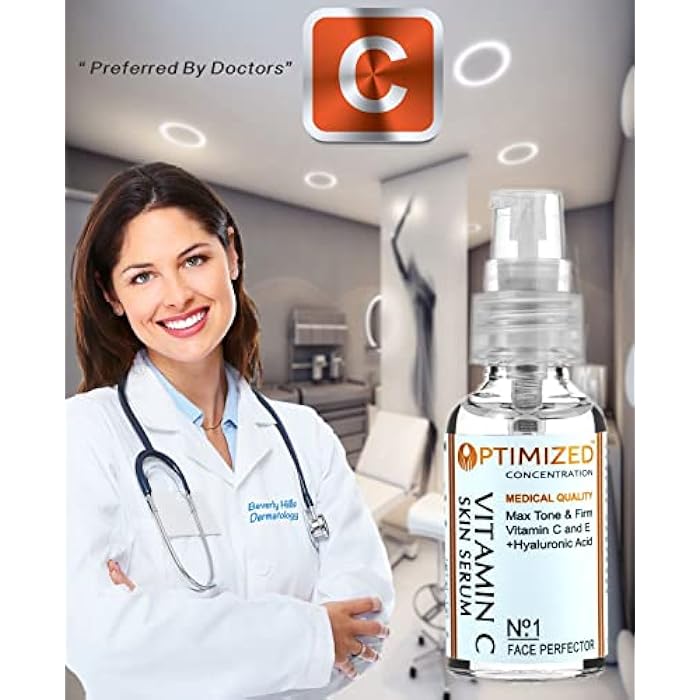 OPTIMIZED #1 BEST Anti Aging Vitamin C Serum with Vitamin E and Hyaluronic Acid, Medical Grade Skin Care For Face, Fill Fine Lines, Fades Age Spots, Evens Skin Tone, Anti Wrinkle OPTIMIZED for Day Use. - Image 2