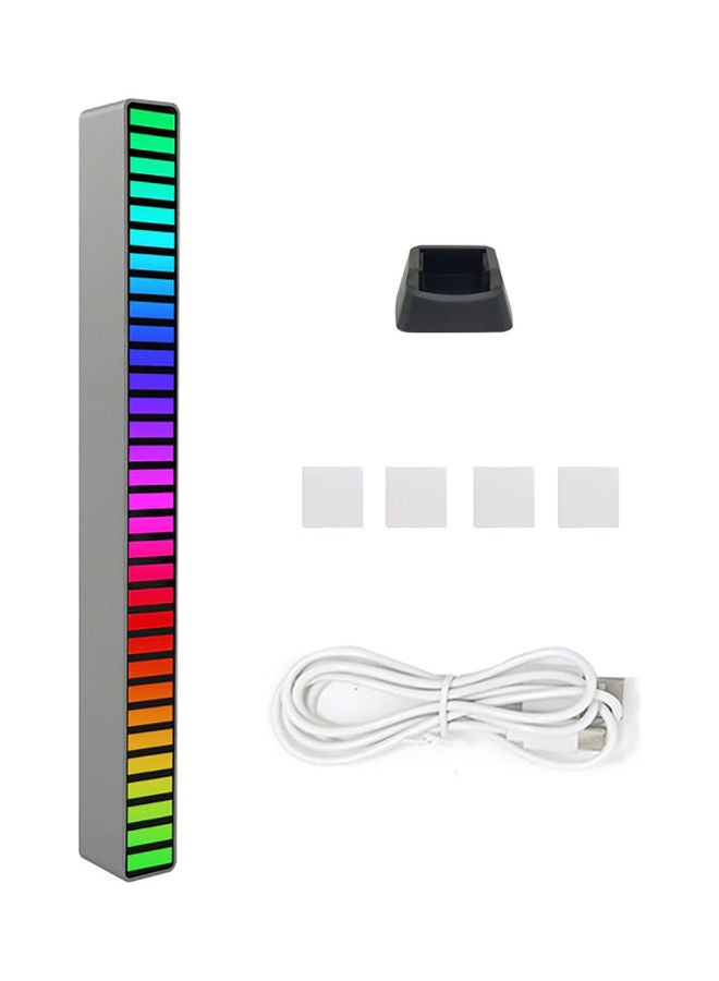 فلاش هوك مصباح ليلي بإضاءة متعددة الألوان RGB  يلتقط إيقاعات الصوت بإضاءة نيون مع إمكانية التحكم في الصوت ومزود بعدد 32 لمبة LED متعدد الألوان 18.2سم - Image 1