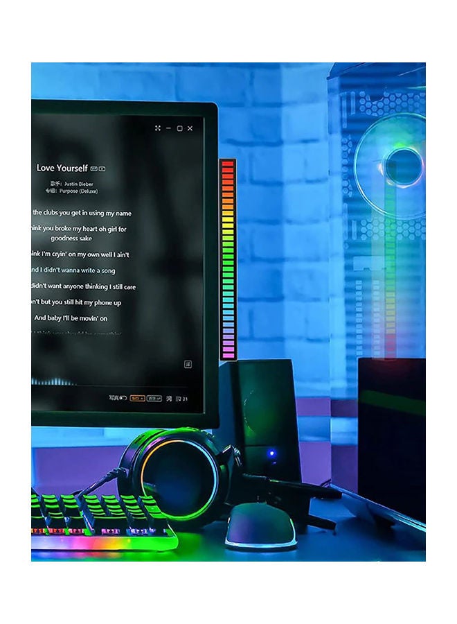 فلاش هوك مصباح ليلي بإضاءة متعددة الألوان RGB  يلتقط إيقاعات الصوت بإضاءة نيون مع إمكانية التحكم في الصوت ومزود بعدد 32 لمبة LED متعدد الألوان 18.2سم - Image 5