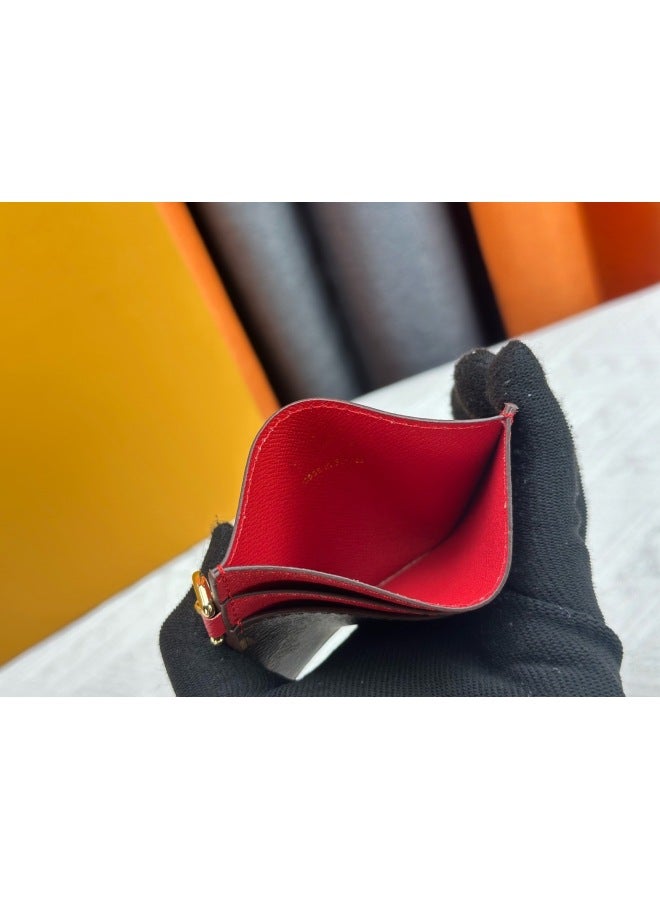 Guangzhou Manufacturer Ready Stock Genuine Leather Card Holder Women Ultra-thin Fashionable Card Case Personalized Color Block Card Sleeve