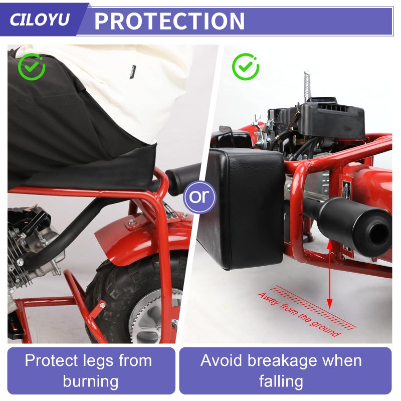 CILOYU Central Long Mini Bike Exhaust Header Pipe with Muffler Kit Compatible with GMB100 Coleman CT100U 79cc 3HP Engine 154F 3.0HP Predator 98cc GPS Rascal 98 Lite Minibike Parts Black - Image 5