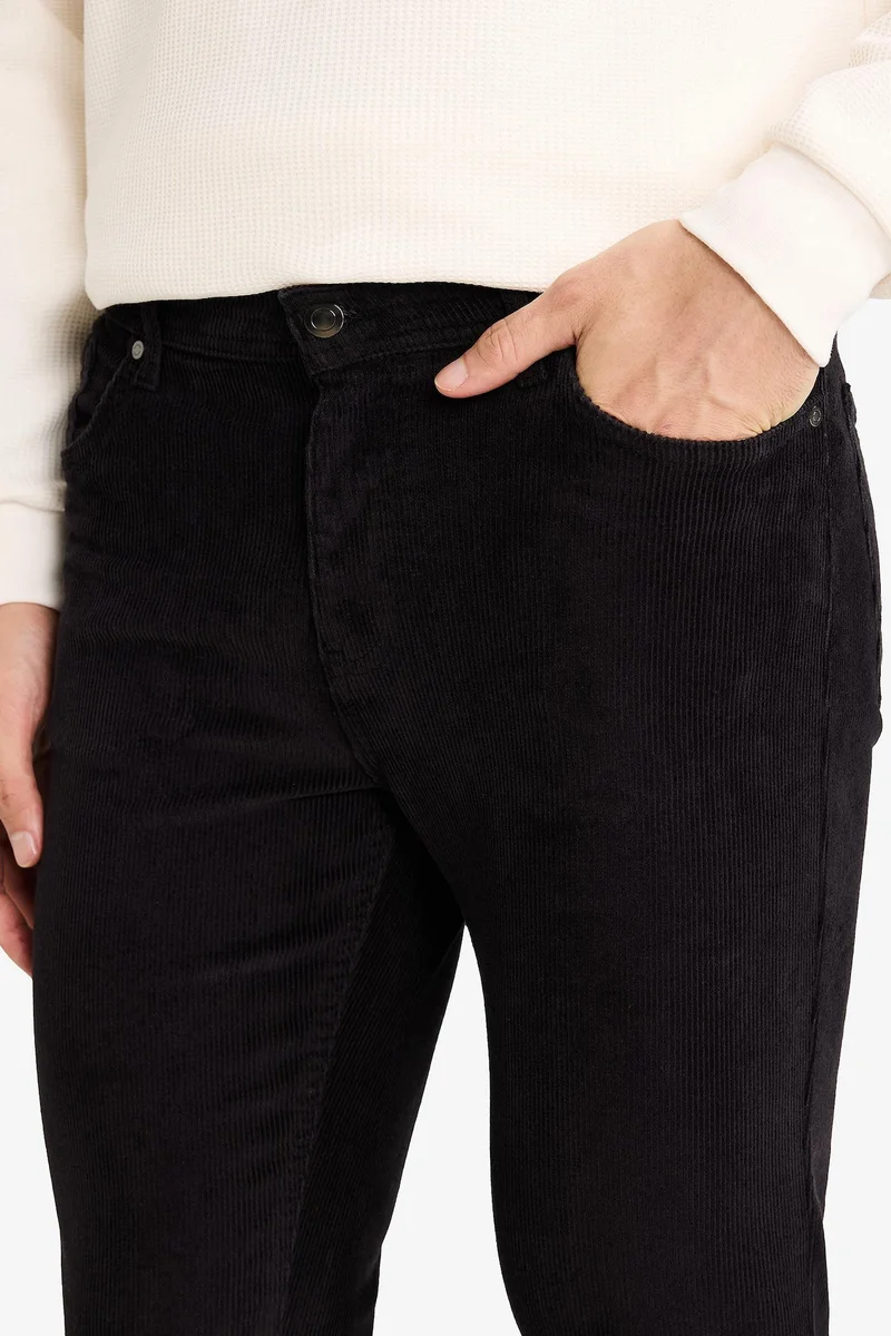 Defacto  Regular Fit Velvet Trousers for Men | Best Price UAE
