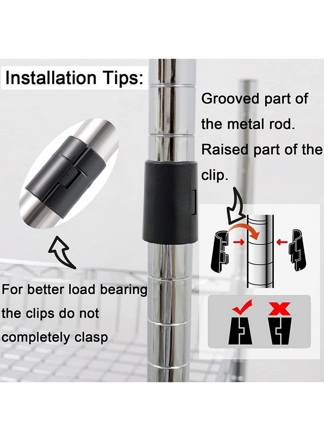 WAFJAMF WAFJAMF 18 Pack Wire Shelving Shelf Lock Clips for 1" Post- Shelving Sleeves Replacements for Wire Shelving System  - Image 5