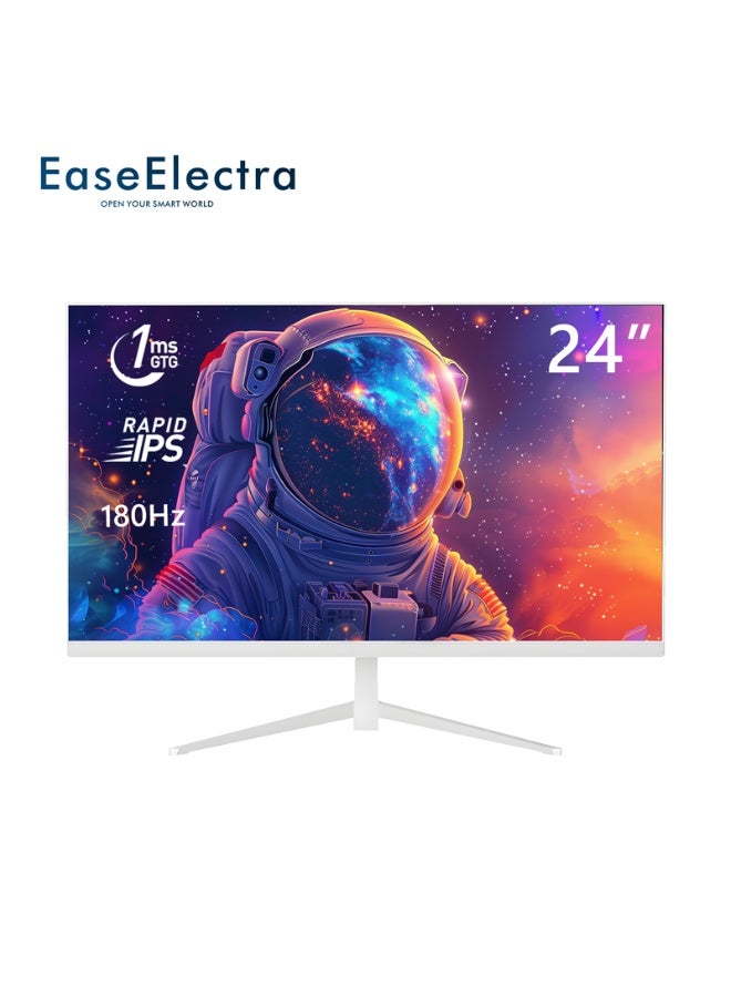 EaseElectra 24" FHD 180Hz Gaming Monitor | 1ms IPS Panel | HDR10 & FreeSync | Borderless White Design - Image 1