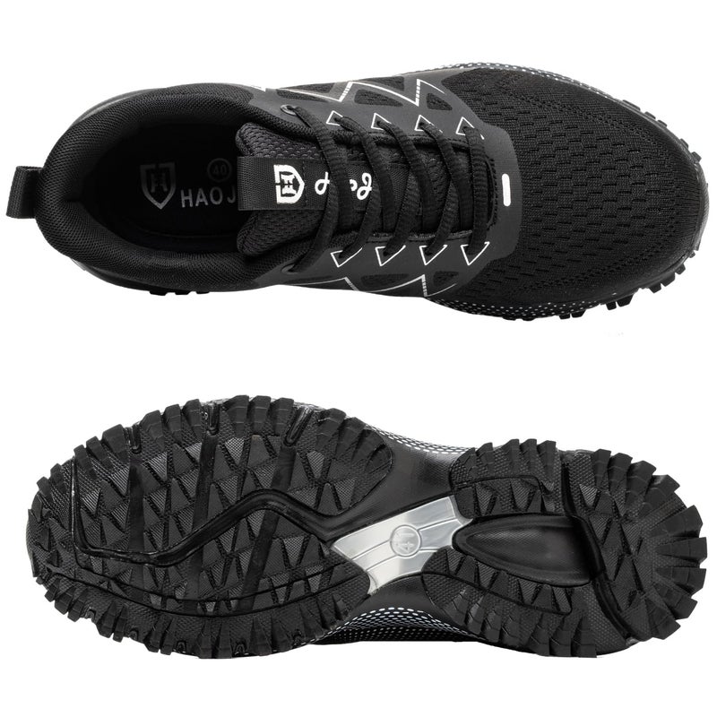 DRECAGE Safety Trainers Mens Steel Toe Cap Trainers Work Safety Shoes Womens Lightweight Breathable Industrial Sneakers, Black, 41.5 EU - Image 2