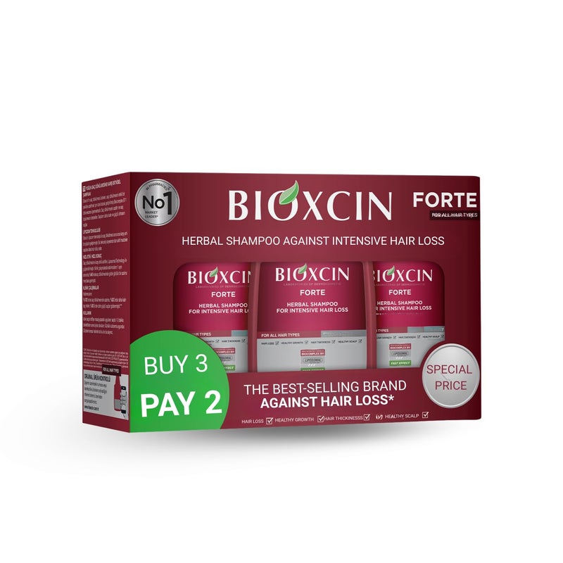 BIOXCIN شامبو فورت لتساقط الشعر 3 قطع في علبة - Image 1