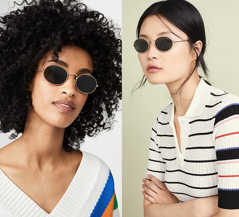 JUDOO Oval Sunglasses for Women Men Vintage 90s Metal Frame Black Glasses - Image 3