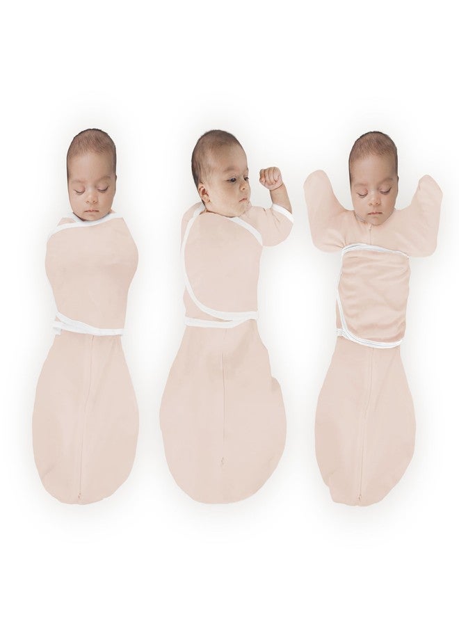 SwaddleDesigns Organic 6-Way Omni Swaddle Sack Arms Up Swaddle for Newborn, More Options to Calm Startle Reflex, Improves Sleep, 12-18 lbs, Soft Pink - Image 1