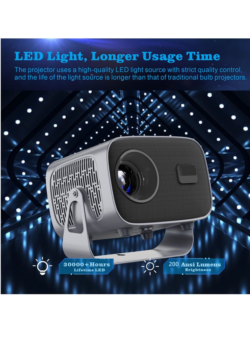 Bluejw - A10 LED Projector Portable Projector Android 11.0 Electric Focus With 5G Wifi And Auto Keystone 12000 Lumens Movie Projector,Full Hd 1080P Supported 360°Angle Adjustment Video Projector For Home Theater Game Projector Office - Image 1