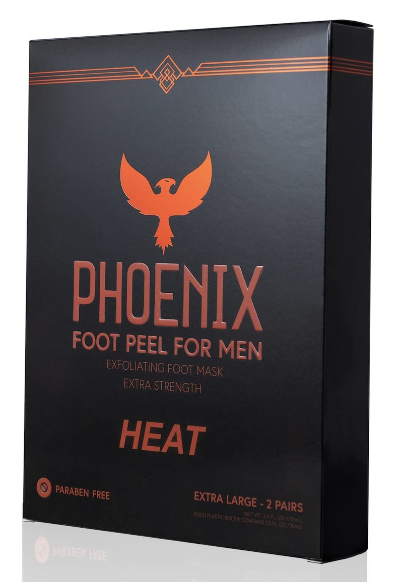 Phoenix (Pack of 2) Phoenix foot Peel for Men - Extra Large - Extra Strength - Cinnamon - Exfoliating Dry Feet Treatment - Callus Remover - Paraben and Fragrance Free - - Image 1
