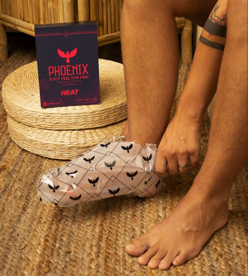 Phoenix (Pack of 2) Phoenix foot Peel for Men - Extra Large - Extra Strength - Cinnamon - Exfoliating Dry Feet Treatment - Callus Remover - Paraben and Fragrance Free - - Image 2