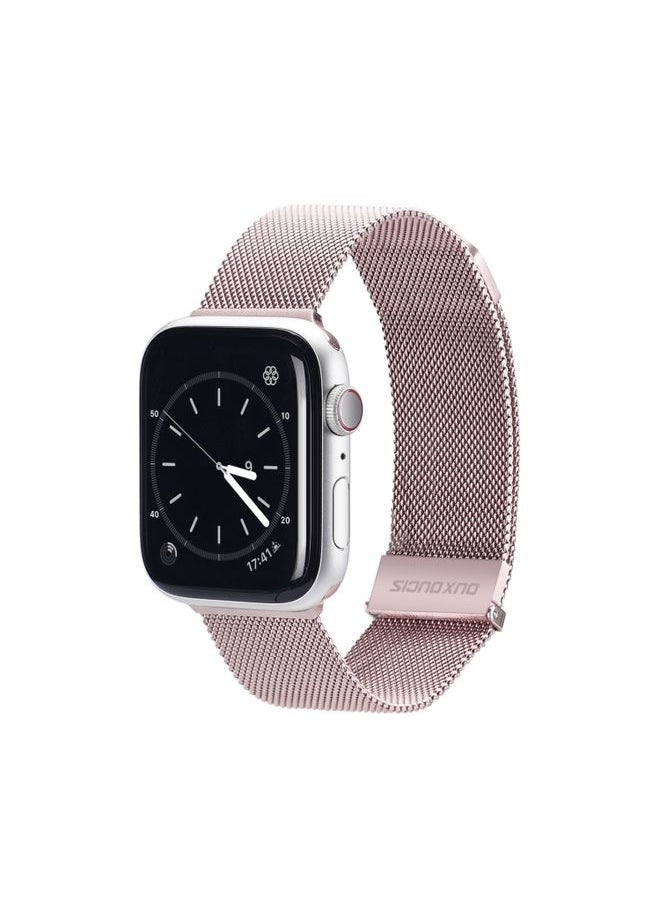 Generic - Replacement Strap DUX DUCIS Milanese Watchband For Apple Watch Series 9&8&7 41mm / SE 3&SE 2&6&SE&5&4 40mm / 3&2&1 38mm Pink - Image 1
