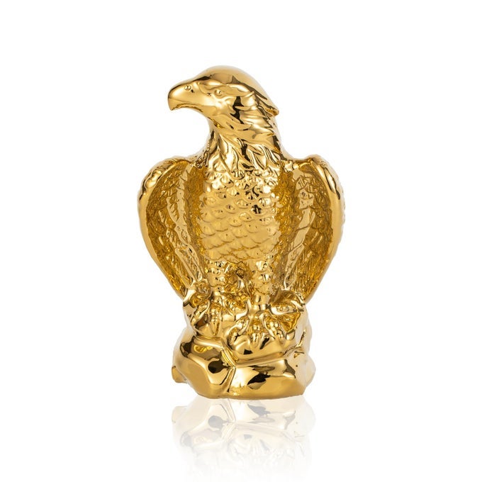 GOLDEN HAWK STATUE EAGLE BIRDS FIGURINE HOME DECOR MODERN ELEGANCE HAWK SCULPTURE OFFICE HOME DECORATION SMALL MINI WILD ANIMAL GOLD EAGLE FOR DESKTOP CAR VISIT THE STORE