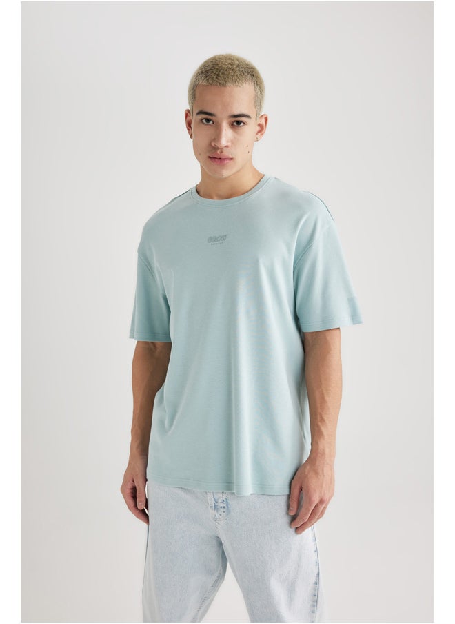 DeFacto - Man Comfort Fit Crew Neck Short Sleeve Knitted T-Shirt - Image 1