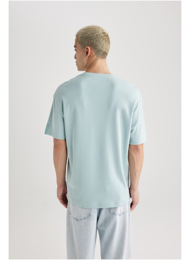DeFacto - Man Comfort Fit Crew Neck Short Sleeve Knitted T-Shirt - Image 1