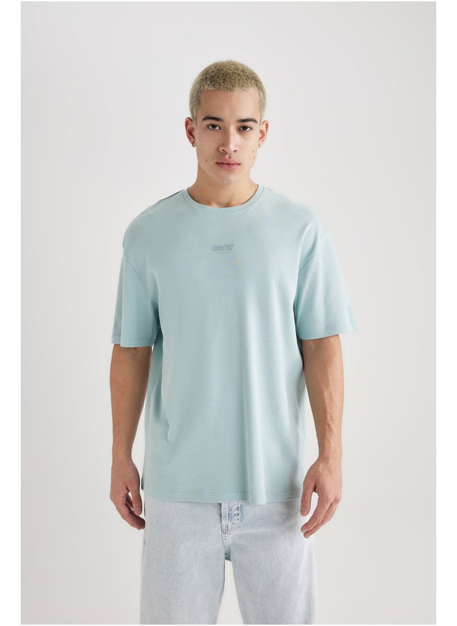 DeFacto - Man Comfort Fit Crew Neck Short Sleeve Knitted T-Shirt - Image 1