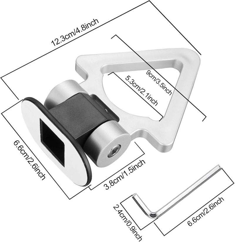 TOMALL خطاف سحب السيارة الفضي من TOMALL - خطاف زينة عالمي على شكل V بأسلوب سباق لسيارة البمبري - Image 2