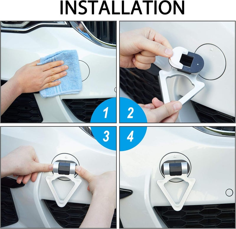 TOMALL خطاف سحب السيارة الفضي من TOMALL - خطاف زينة عالمي على شكل V بأسلوب سباق لسيارة البمبري - Image 4