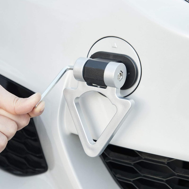 TOMALL خطاف سحب السيارة الفضي من TOMALL - خطاف زينة عالمي على شكل V بأسلوب سباق لسيارة البمبري - Image 5