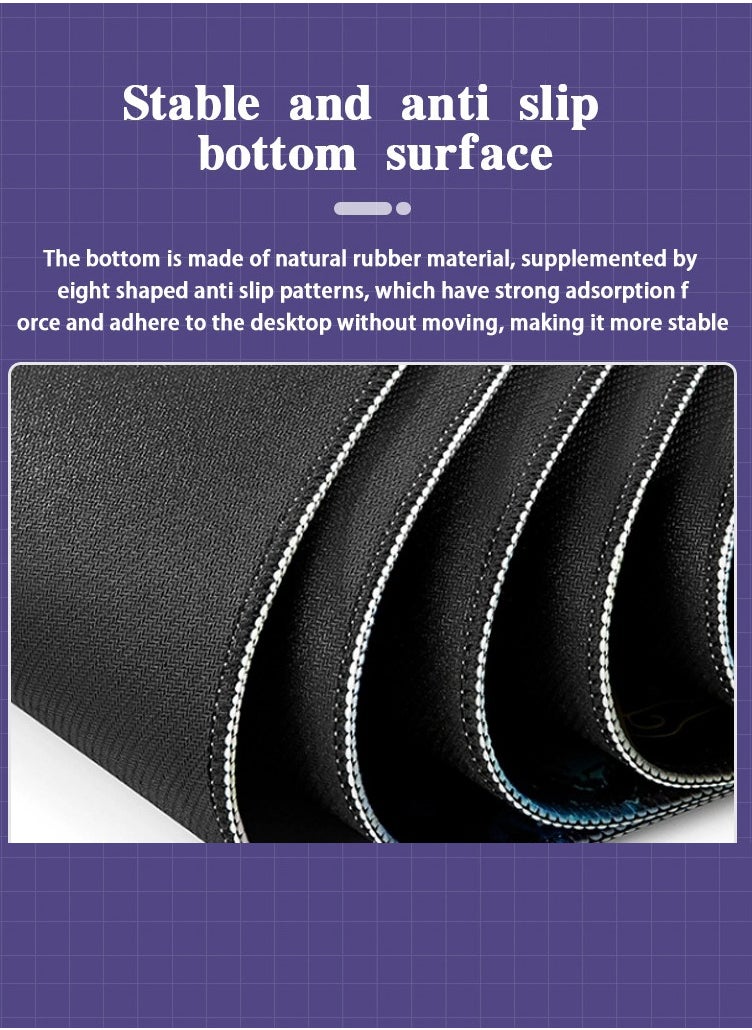 Large Gaming Mouse Pad ,Anti-SkidMousepad Large Keyboard Mouse Pad DeskMat with Stitched Edges (900*400*3mm)