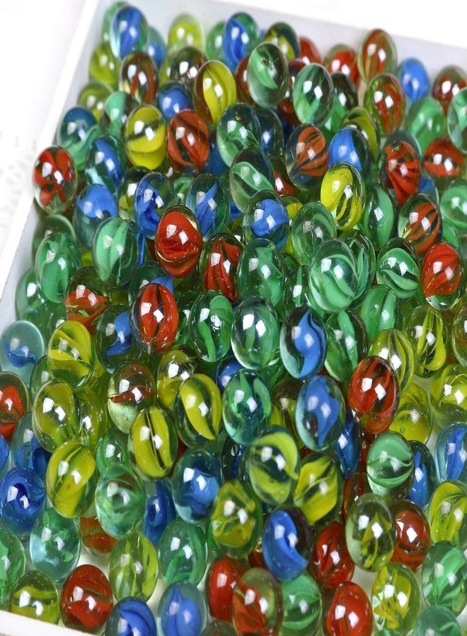 BANDHAL Kancha Glass Pebbles Pack of 100 Multicolor Decorative Stones and Glass Marble for Decoration & Kids Playing Colorful Glass Gems Marbles, Goli, with Swirl Patterns - Image 1