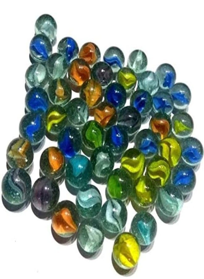 BANDHAL Kancha Glass Pebbles Pack of 100 Multicolor Decorative Stones and Glass Marble for Decoration & Kids Playing Colorful Glass Gems Marbles, Goli, with Swirl Patterns - Image 4