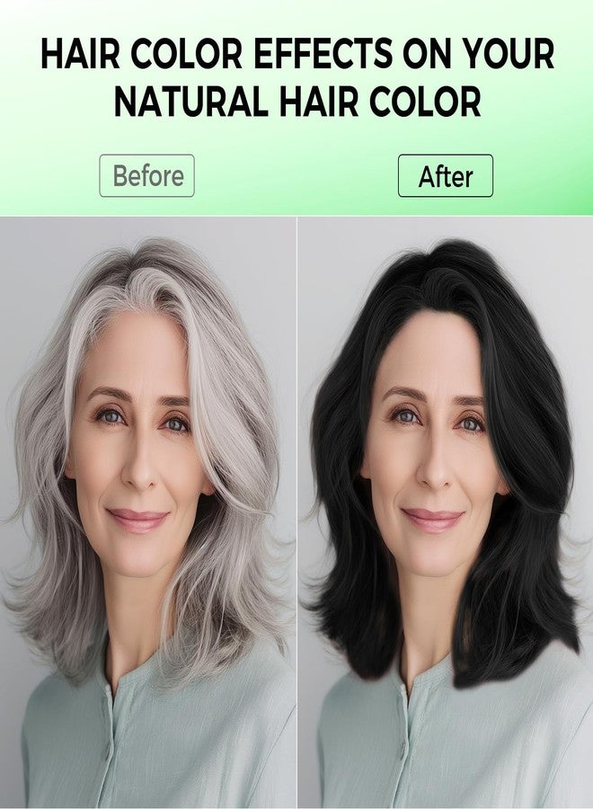 BELEZALIB Black Hair Dye Shampoo for Woman & Man, Argan Hair Color Shampoo 3 in 1, Semi-Permanent Gray Hair Coverage, Mild Formula, Lasts 30 Days(16.90 oz) - Image 2