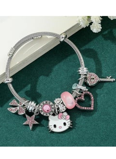 Sanrio Sanrio series Hello Kitty adjustable creative bead combination bracelet bracelet, classic cartoon design jewelry, suitable for girls of all ages  - Image 1