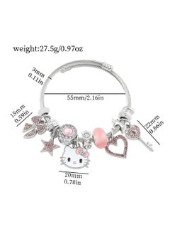Sanrio Sanrio series Hello Kitty adjustable creative bead combination bracelet bracelet, classic cartoon design jewelry, suitable for girls of all ages  - Image 3