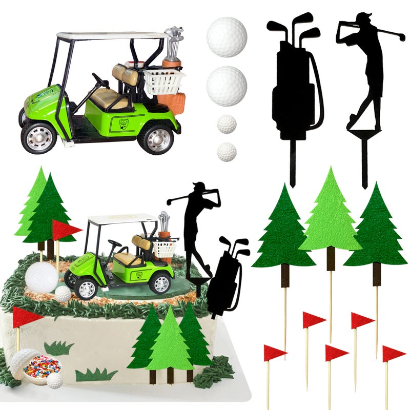 TOSPARTY 2026 New Golf Cake Decorations Heading for The Green Cake Topper Birthday Decorations for Golfers with Cart Flag Golf Ball for Men Sport Golf Theme Party Supply - Image 2