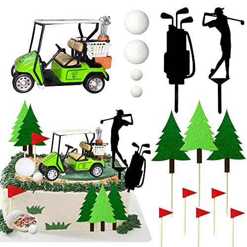 TOSPARTY 2026 New Golf Cake Decorations Heading for The Green Cake Topper Birthday Decorations for Golfers with Cart Flag Golf Ball for Men Sport Golf Theme Party Supply - Image 1