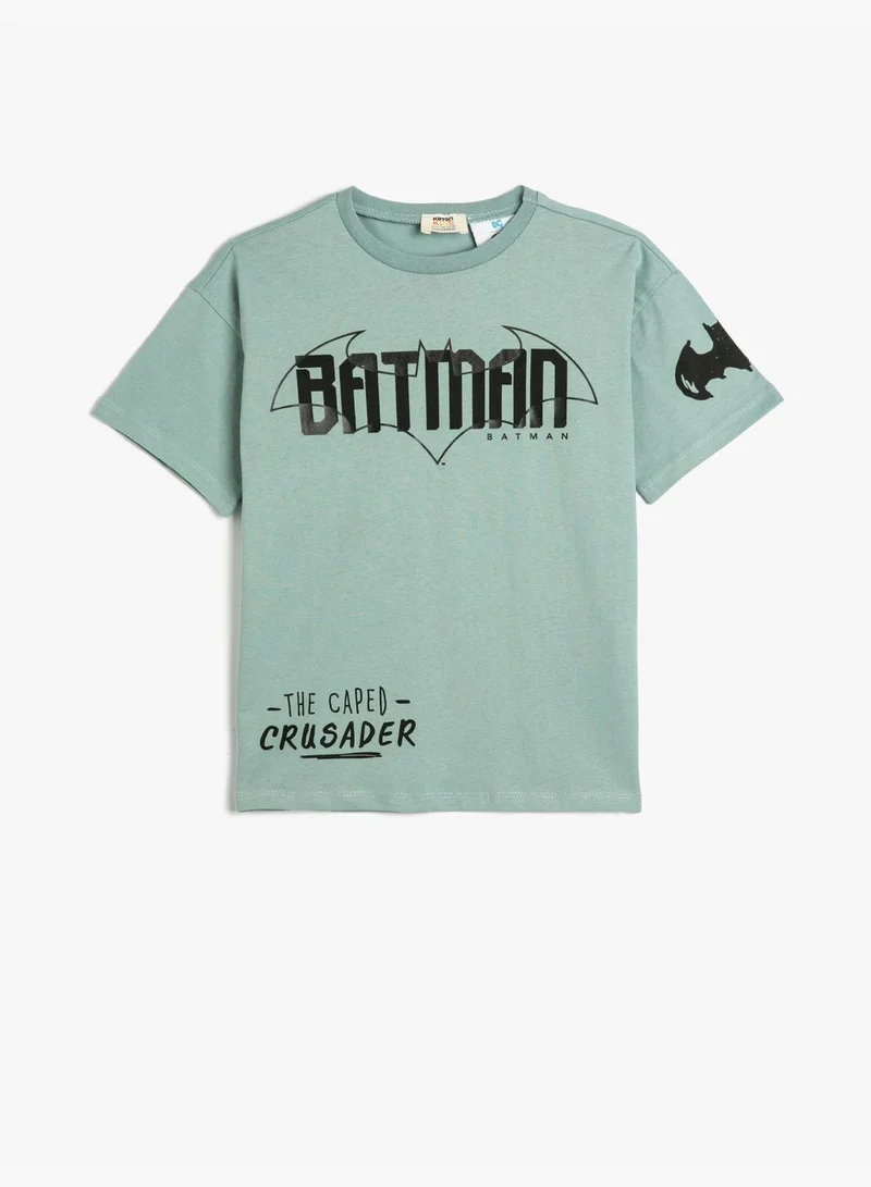 كوتون Batman T-Shirt Licensed Short Sleeve Crew Neck Cotton