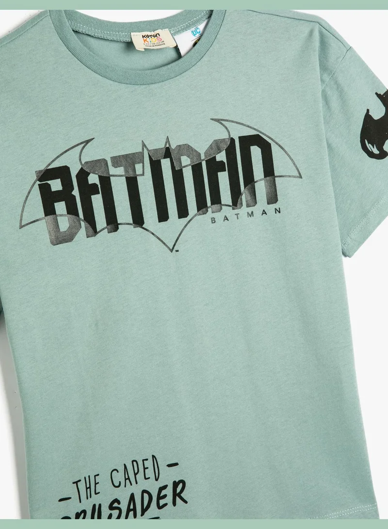 كوتون Batman T-Shirt Licensed Short Sleeve Crew Neck Cotton