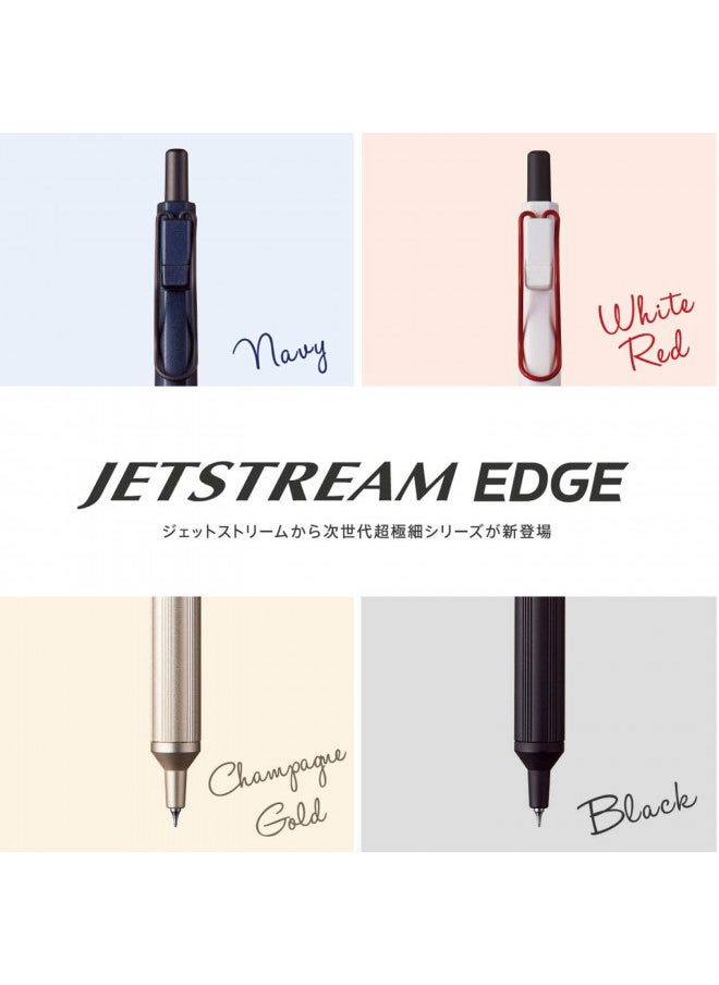 Uni Jetstream EDGE 0.28mm Oil-based Ballpoint Pen, White Red Body (SXN100328W.15), Black  - Image 1