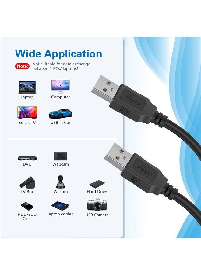PASOW كابل تمديد USB 2.0 نوع A ذكر إلى نوع A ذكر أسود (30 قدم/10 متر) - Image 3
