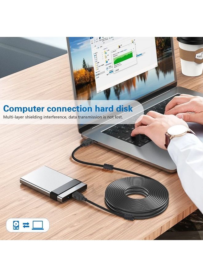 PASOW كابل تمديد USB 2.0 نوع A ذكر إلى نوع A ذكر أسود (30 قدم/10 متر) - Image 5