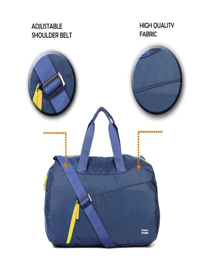 Fclues Store Polyester Travel Duffel Bag with Side Handles,Water Resistant Duffel Bag with Multiple Compartment for Men and Women Color Navy Blue Size 19 inch - Image 4