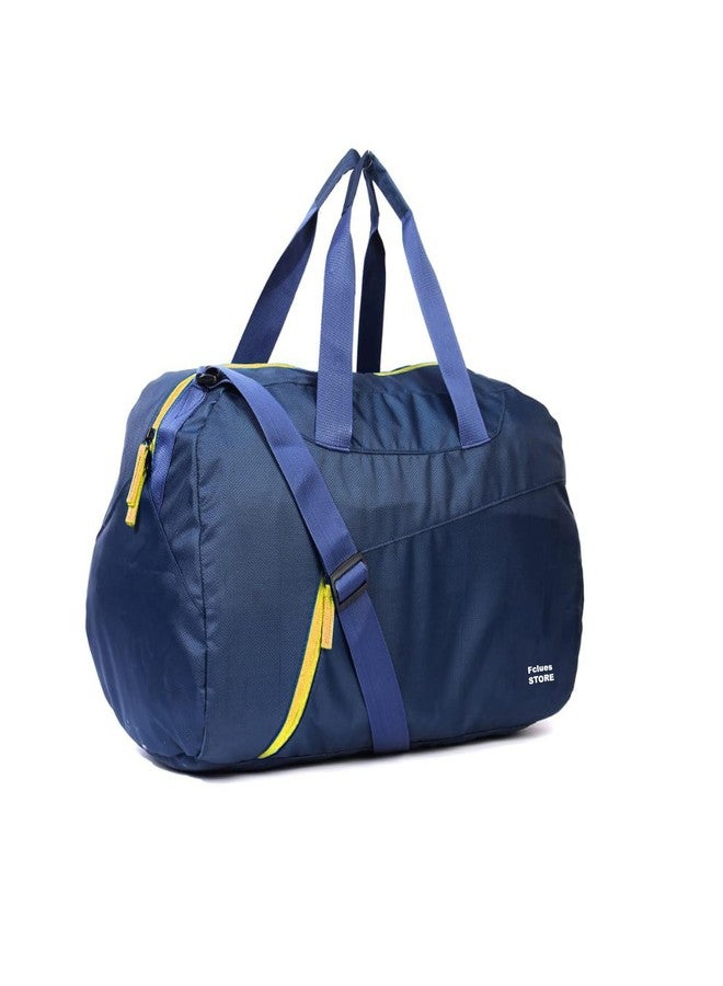 Fclues Store Polyester Travel Duffel Bag with Side Handles,Water Resistant Duffel Bag with Multiple Compartment for Men and Women Color Navy Blue Size 19 inch - Image 1