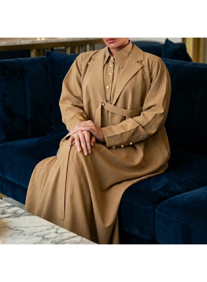 Dakakeen Concept “Al-Musammimah Nashl” Colorful Abaya by Dakakeen Concept – Elegant and Refined Designer Abaya Blending Contemporary Style with Classic Grace for Comfortable, Sophisticated Wear - Image 4