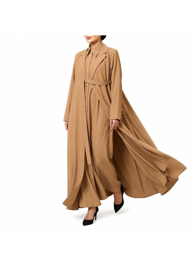 Dakakeen Concept “Al-Musammimah Nashl” Colorful Abaya by Dakakeen Concept – Elegant and Refined Designer Abaya Blending Contemporary Style with Classic Grace for Comfortable, Sophisticated Wear - Image 1