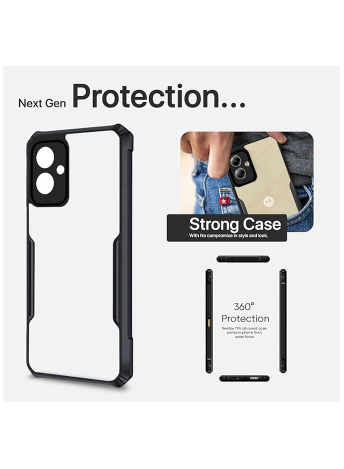 غطاء خلفي شفاف للغاية لهاتف Moto G14  مع حماية كاملة للكاميرا وحافة مرتفعة وغطاء خلفي هجين لهاتف Motorola G14 شفاف - Image 4